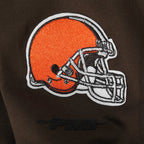 NFL CLEVELAND BROWNS MASHUP WOMEN'S RIB CROPPED PO HOODIE (BROWN)