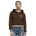 NFL CLEVELAND BROWNS MASHUP WOMEN'S RIB CROPPED PO HOODIE (BROWN)