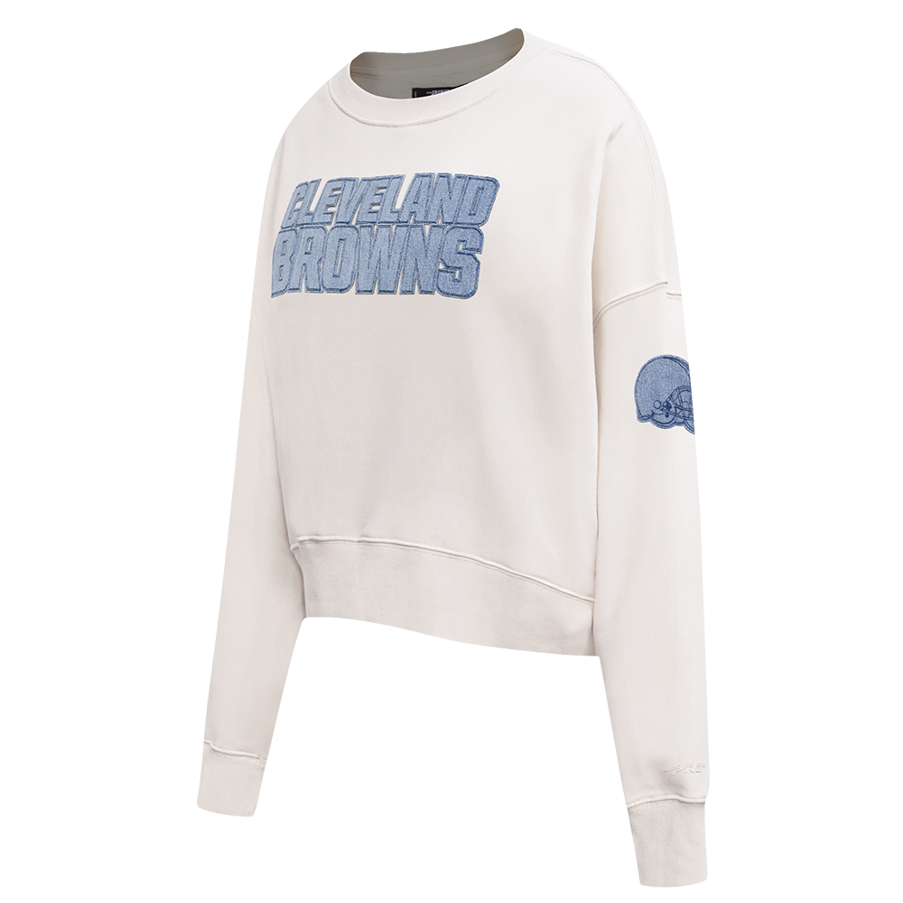 NFL CLEVELAND BROWNS VARSITY BLUES CHANDAIL À COL ROND EN MOLLETON POUR FEMME (LIN)