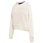 NFL CLEVELAND BROWNS NEUTRAL FLEECE CREWNECK (EGGSHELL)
