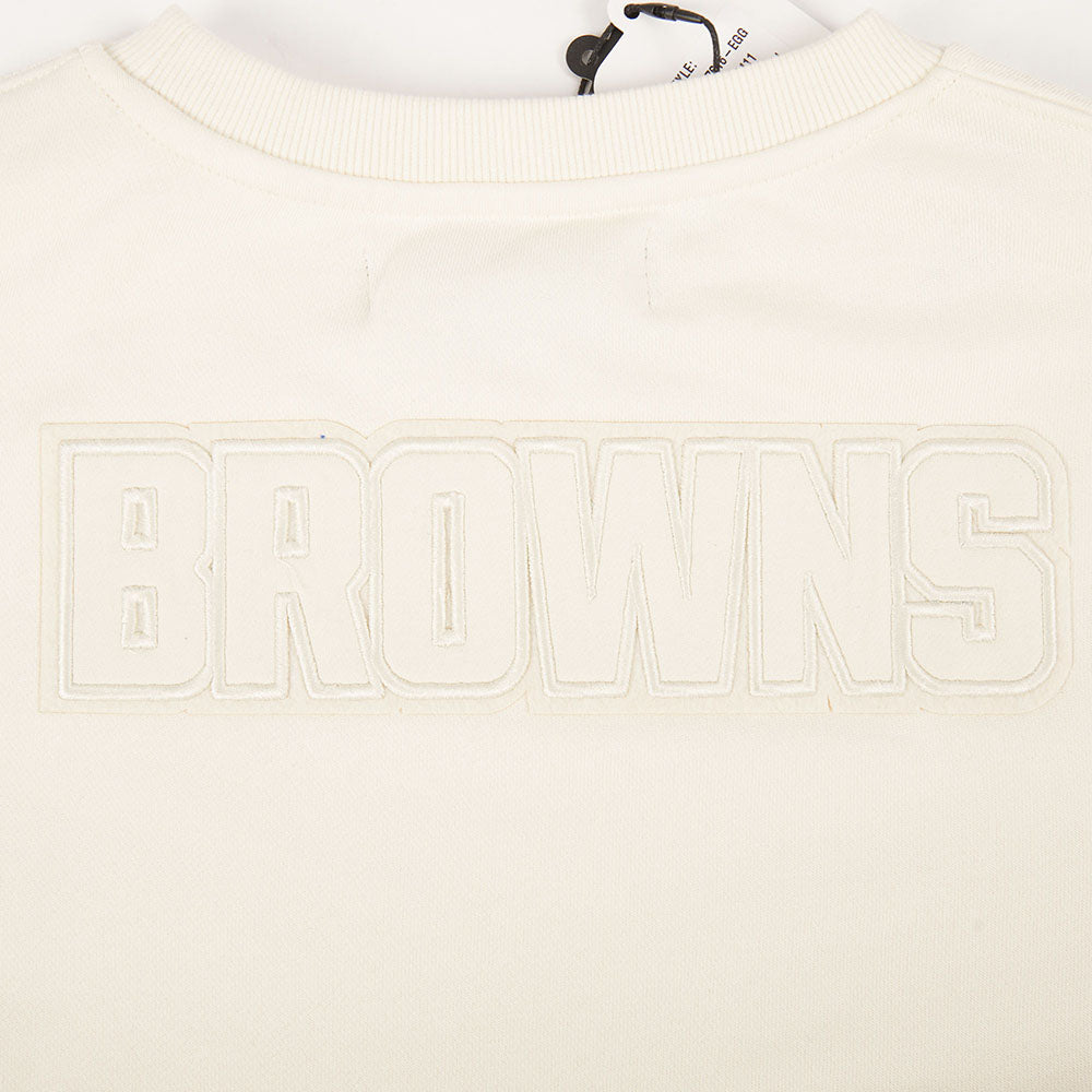 NFL CLEVELAND BROWNS NEUTRAL FLEECE CREWNECK (EGGSHELL)