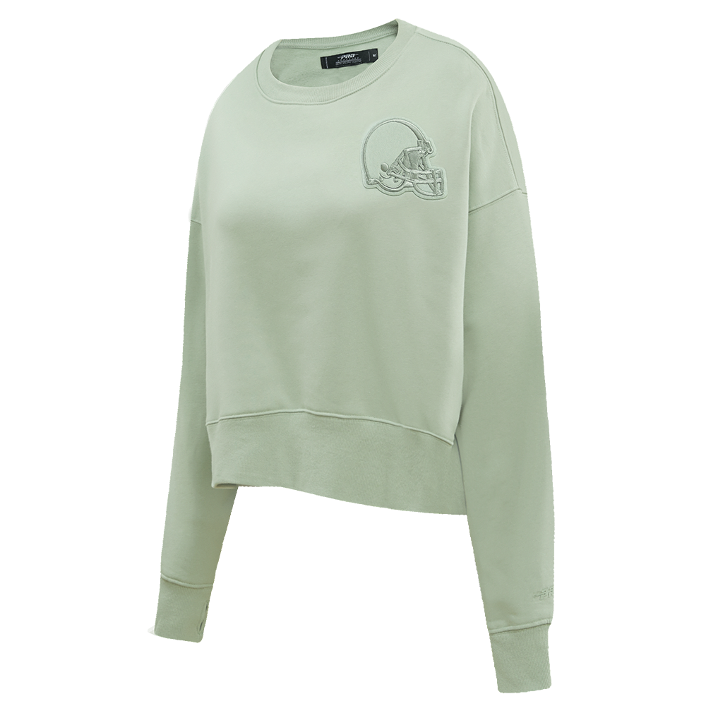 NFL CLEVELAND BROWNS NEUTRAL FLEECE CREWNECK (MOSS)