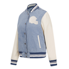 NFL CLEVELAND BROWNS VARSITY BLUES BLOUSON COLLÉGIAL EN DENIM POUR FEMME (DENIM/LIN)