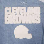 NFL CLEVELAND BROWNS VARSITY BLUES BLOUSON COLLÉGIAL EN DENIM POUR FEMME (DENIM/LIN)