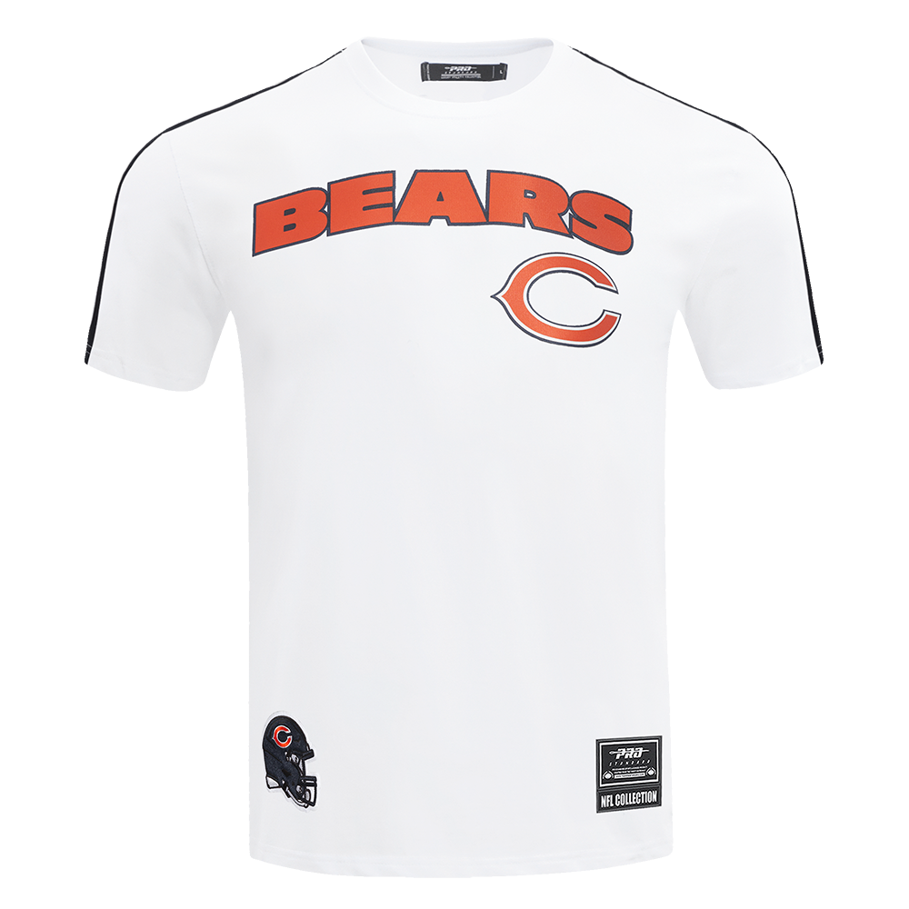 NFL CHICAGO BEARS CLASSIC T-SHIRT RAYÉ EN FILET POUR HOMME (BLANC/MARINE MINUIT)