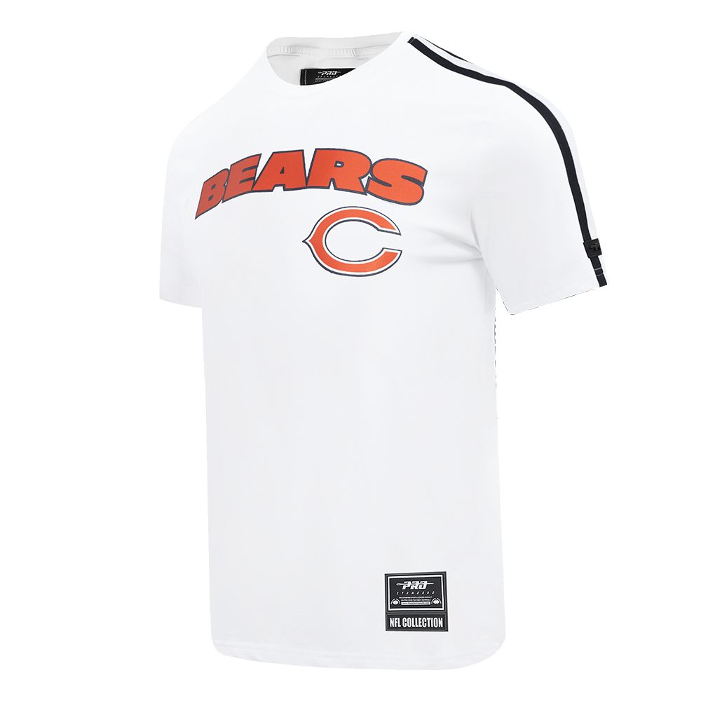NFL CHICAGO BEARS CLASSIC T-SHIRT RAYÉ EN FILET POUR HOMME (BLANC/MARINE MINUIT)