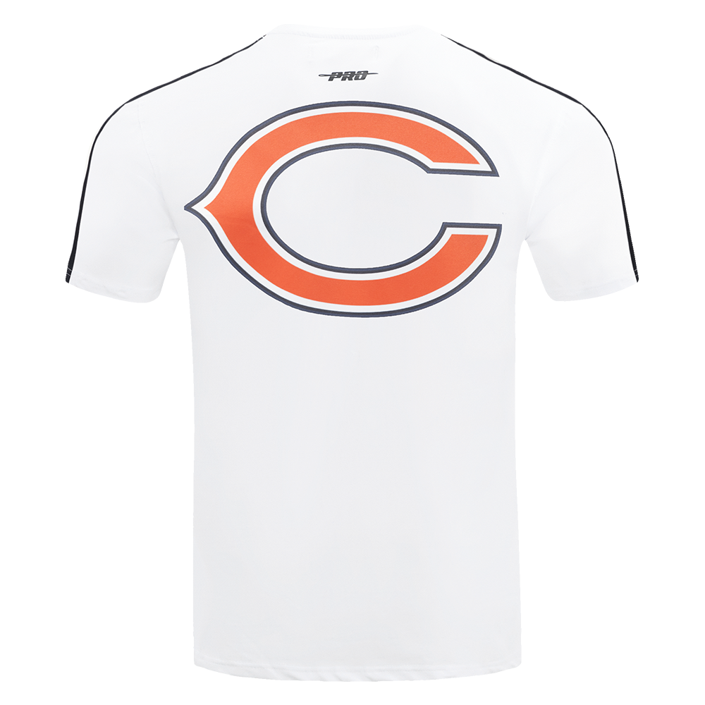 NFL CHICAGO BEARS CLASSIC T-SHIRT RAYÉ EN FILET POUR HOMME (BLANC/MARINE MINUIT)