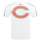 NFL CHICAGO BEARS CLASSIC T-SHIRT RAYÉ EN FILET POUR HOMME (BLANC/MARINE MINUIT)