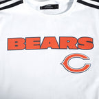 NFL CHICAGO BEARS CLASSIC T-SHIRT RAYÉ EN FILET POUR HOMME (BLANC/MARINE MINUIT)