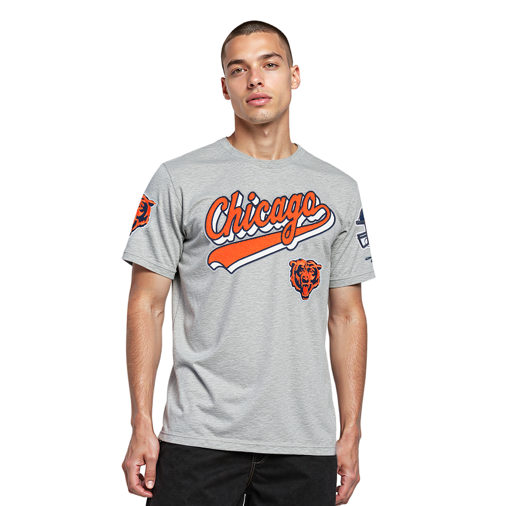 NFL CHICAGO BEARS SCRIPT TAIL MEN'S SJ TEE (HEATHER GREY)