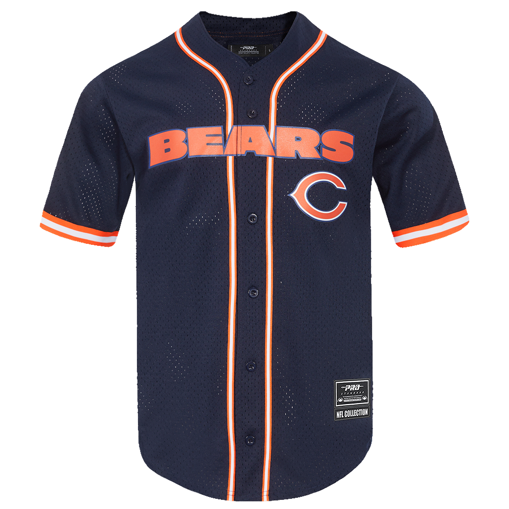 NFL CHICAGO BEARS CLASSIC CHEMISE BOUTONNÉE EN FILET POUR HOMME (MARINE MINUIT/ORANGE)