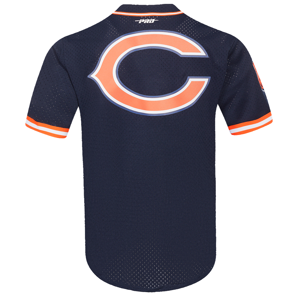 NFL CHICAGO BEARS CLASSIC CHEMISE BOUTONNÉE EN FILET POUR HOMME (MARINE MINUIT/ORANGE)