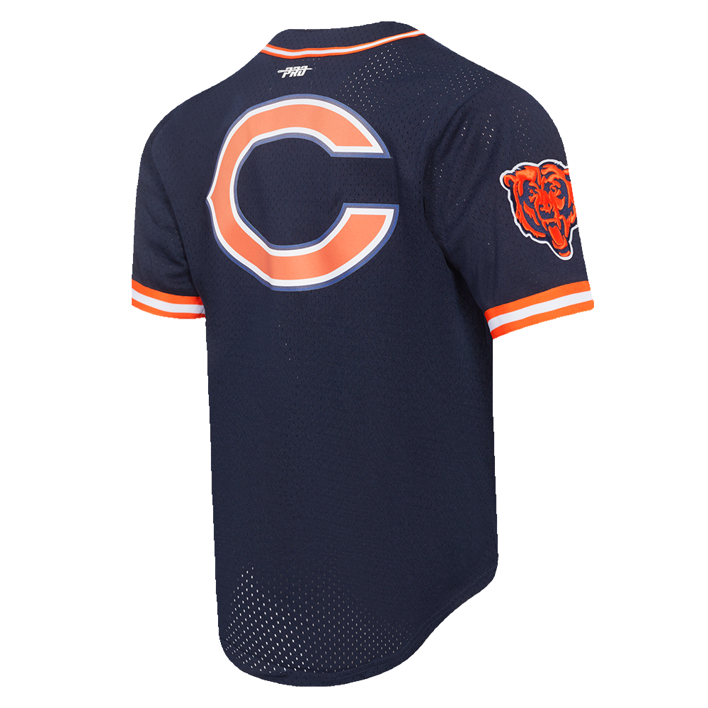 NFL CHICAGO BEARS CLASSIC CHEMISE BOUTONNÉE EN FILET POUR HOMME (MARINE MINUIT/ORANGE)