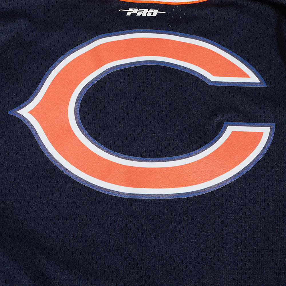 NFL CHICAGO BEARS CLASSIC CHEMISE BOUTONNÉE EN FILET POUR HOMME (MARINE MINUIT/ORANGE)