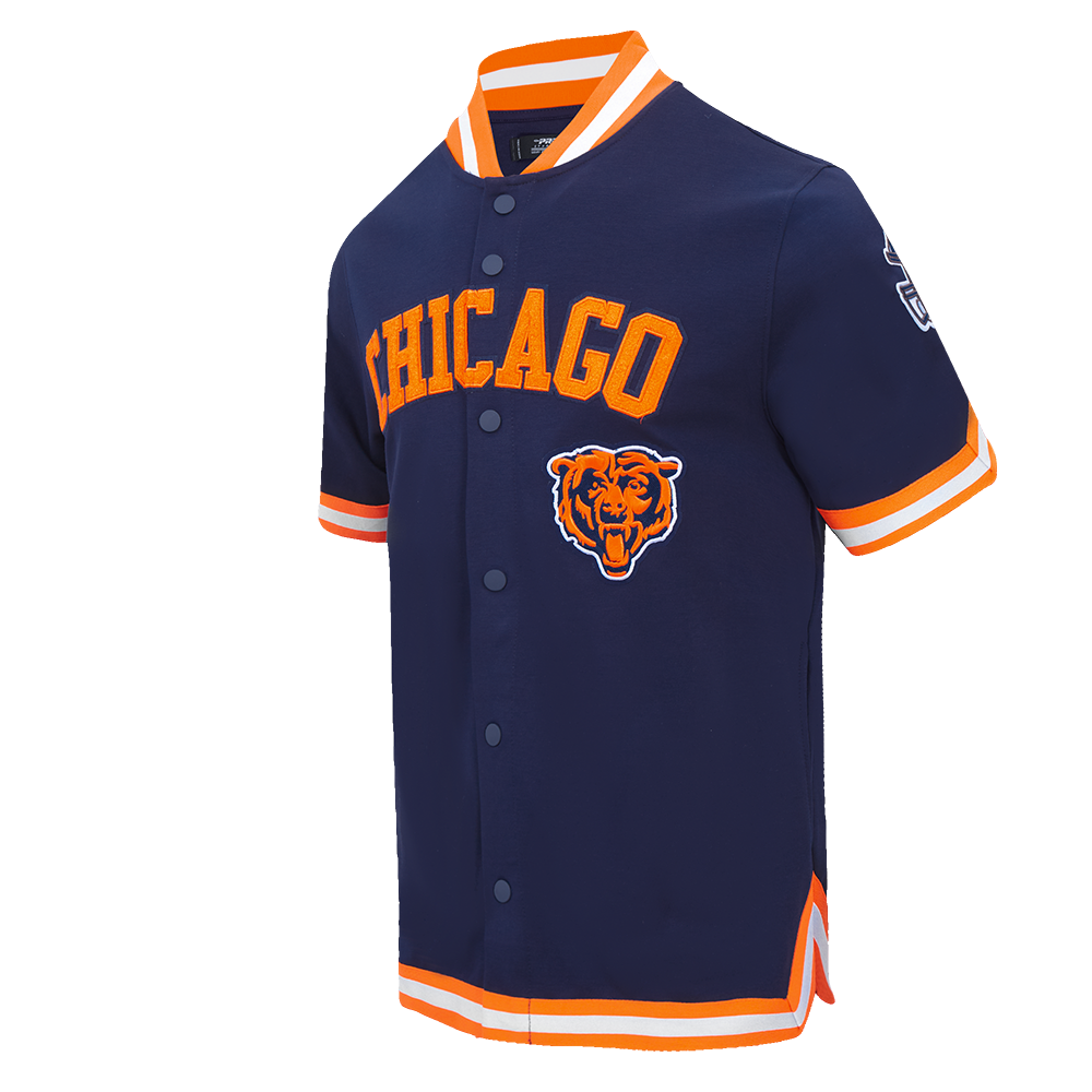 NFL CHICAGO BEARS CLASSIC MEN'S WARM UP JACKET (MIDNIGHT NAVY/ORANGE)