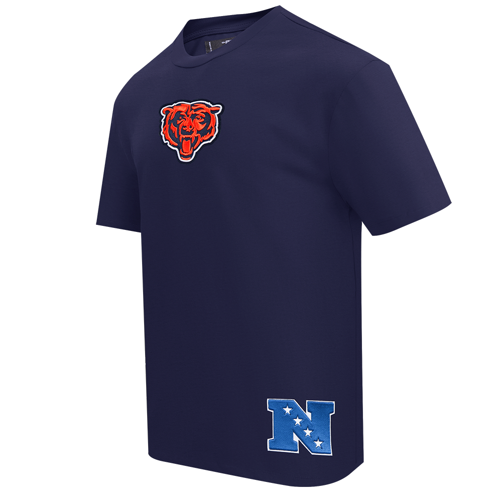 NFL CHICAGO BEARS WINGSPAN T-SHIRT EN JERSEY DE COTON À ÉPAULES TOMBANTES POUR HOMME (MARINE MINUIT)