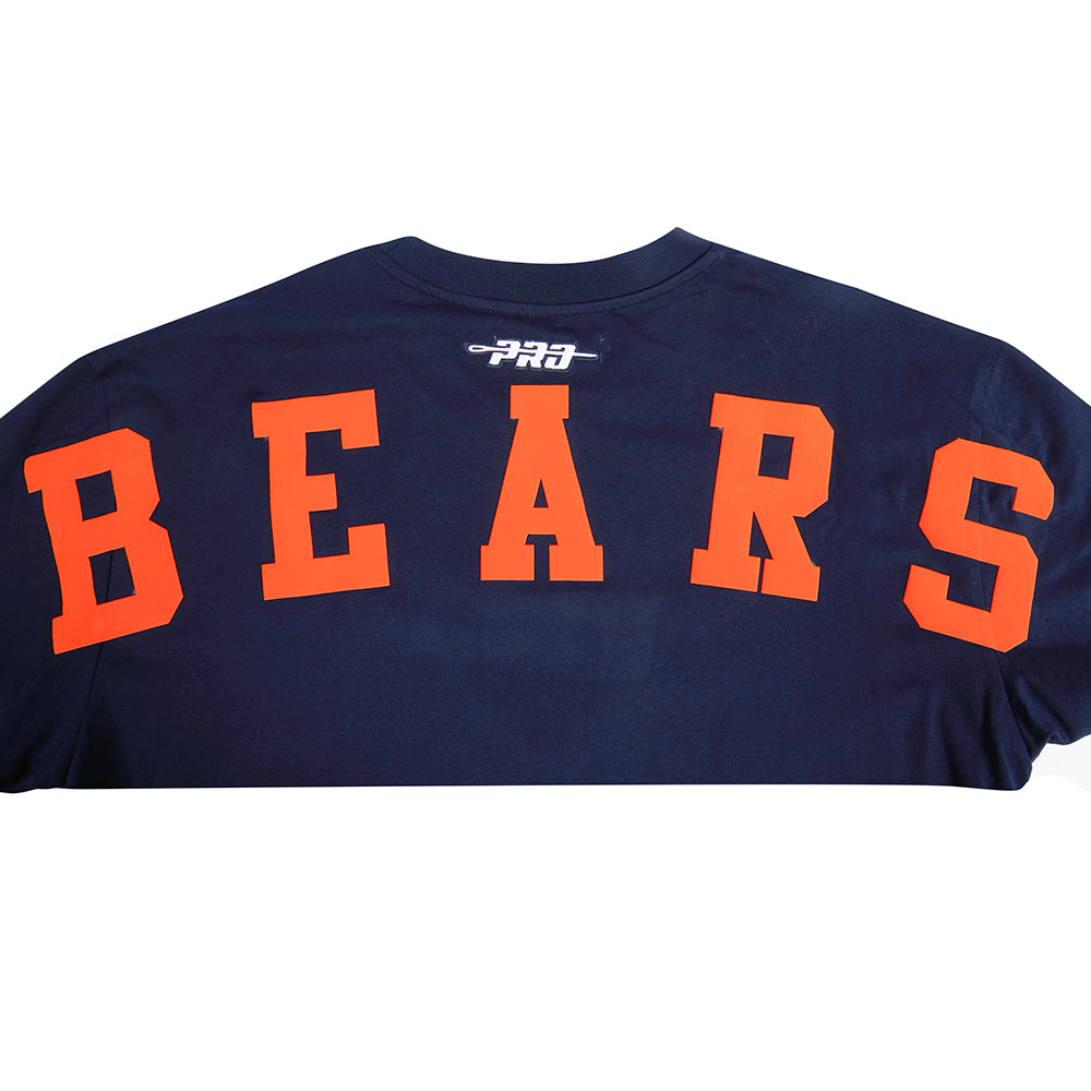 NFL CHICAGO BEARS WINGSPAN T-SHIRT EN JERSEY DE COTON À ÉPAULES TOMBANTES POUR HOMME (MARINE MINUIT)