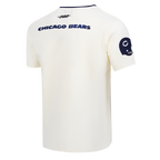 NFL CHICAGO BEARS RETRO CASCADE T-SHIRT À BORDURES CONTRASTANTES POUR HOMME (COQUILLE D'ŒUF/MARINE MINUIT)