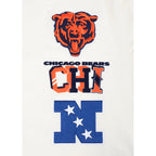 NFL CHICAGO BEARS RETRO CASCADE T-SHIRT À BORDURES CONTRASTANTES POUR HOMME (COQUILLE D'ŒUF/MARINE MINUIT)
