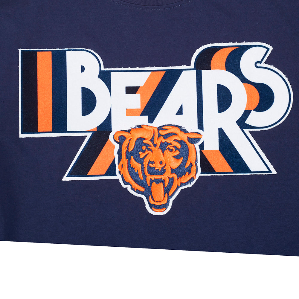 NFL CHICAGO BEARS RETRO ELEVATION T-SHIRT EN JERSEY SIMPLE POUR HOMME (MARINE MINUIT)