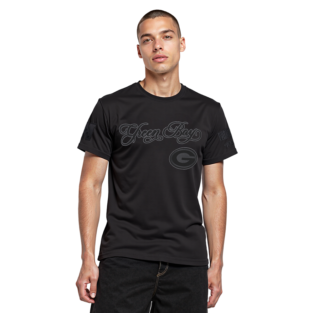 NFL CHICAGO BEARS REBEL ATHLETICS T-SHIRT EN JERSEY SIMPLE À LOGO EMPILÉ POUR HOMME (NOIR)