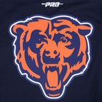 NFL CHICAGO BEARS CALEB WILLIAMS #18 CLASSIC MESH PNN MEN'S MESH BUTTON DOWN SHIRT (MIDNIGHT NAVY/ORANGE)