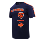 NFL CHICAGO BEARS RETRO CLASSIC T-SHIRT À RAYURES POUR HOMME (MARINE MINUIT/ORANGE/MARINE MINUIT)