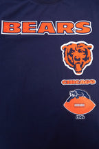 NFL CHICAGO BEARS RETRO CLASSIC T-SHIRT À RAYURES POUR HOMME (MARINE MINUIT/ORANGE/MARINE MINUIT)
