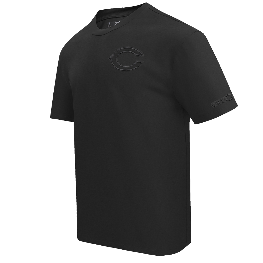 NFL CHICAGO BEARS NEUTRAL COTTON JERSEY DROP SHOULDER TEE (BLACK)