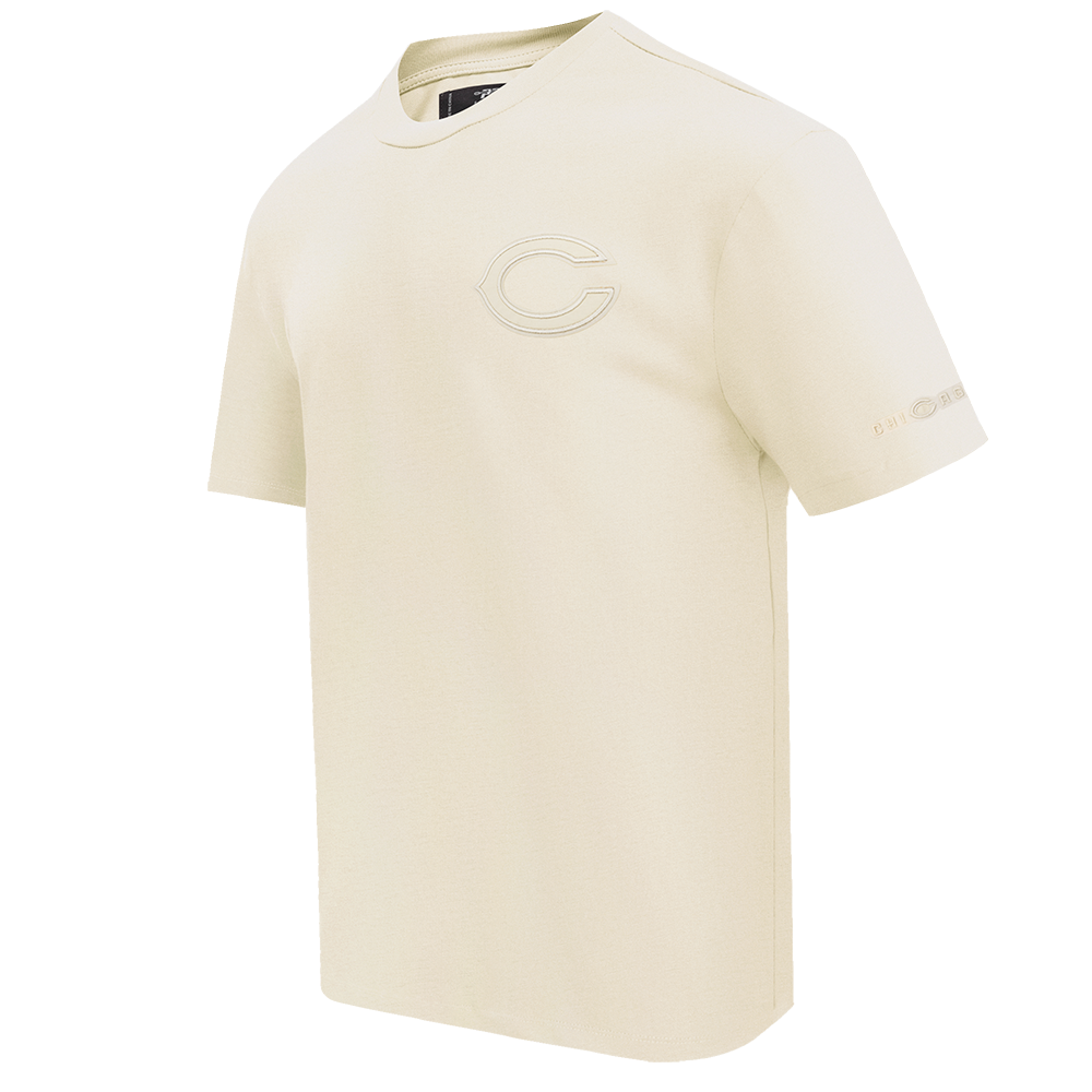 NFL CHICAGO BEARS NEUTRAL COTTON JERSEY DROP SHOULDER TEE (EGGSHELL)
