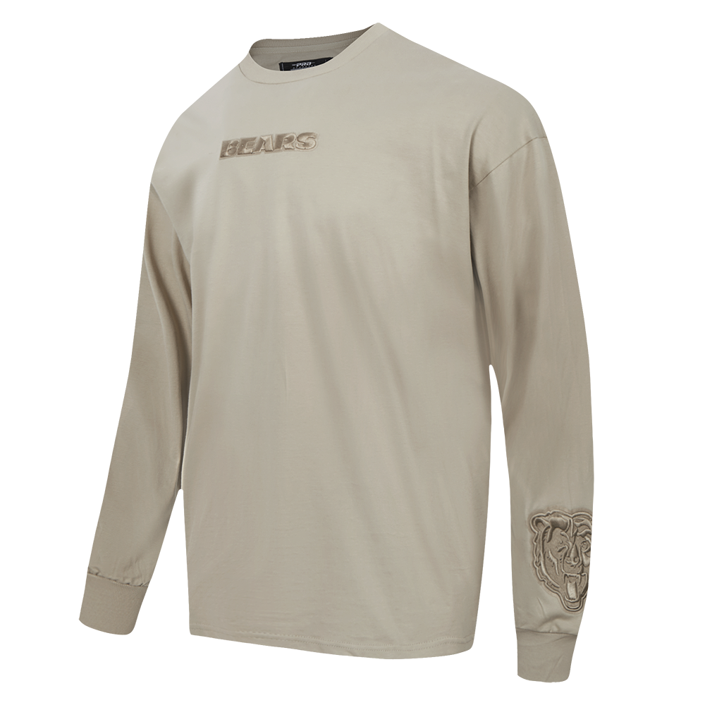 NFL CHICAGO BEARS WINGSPAN MEN'S DROP SHOULDER LS TEE (TAUPE)