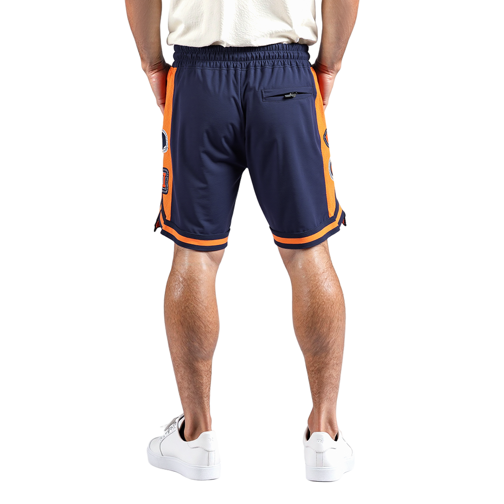NFL CHICAGO BEARS DIY PICK STITCH MEN'S DOUBLE KNIT 2.0 SHORT (MIDNIGHT NAVY/ORANGE/MIDNIGHT NAVY)
