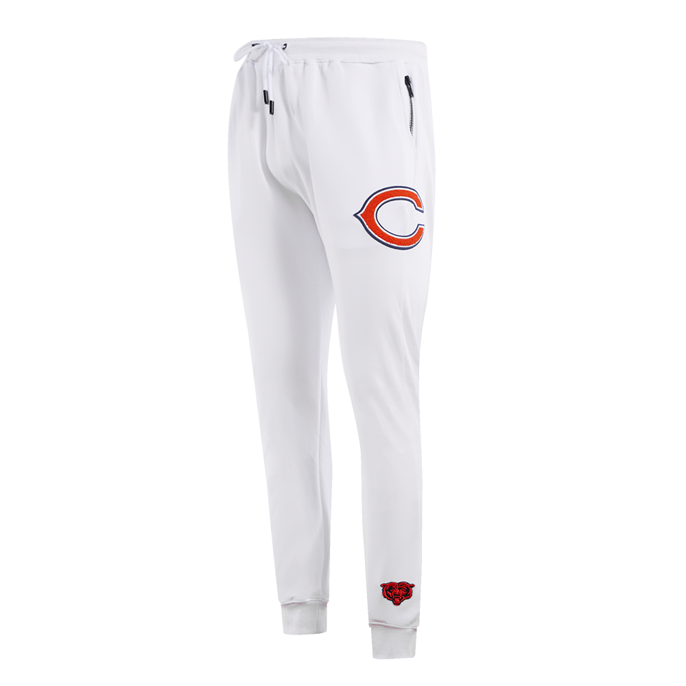 NFL CHICAGO BEARS CLASSIC CHENILLE PANTALON JOGGER POUR HOMME (BLANC)
