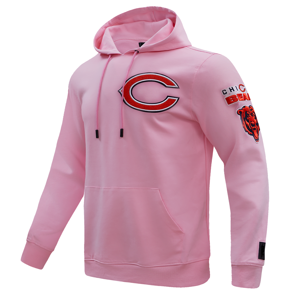 NFL CHICAGO BEARS CLASSIC CHENILLE MEN'S PULLOVER HOODIE (PINK)