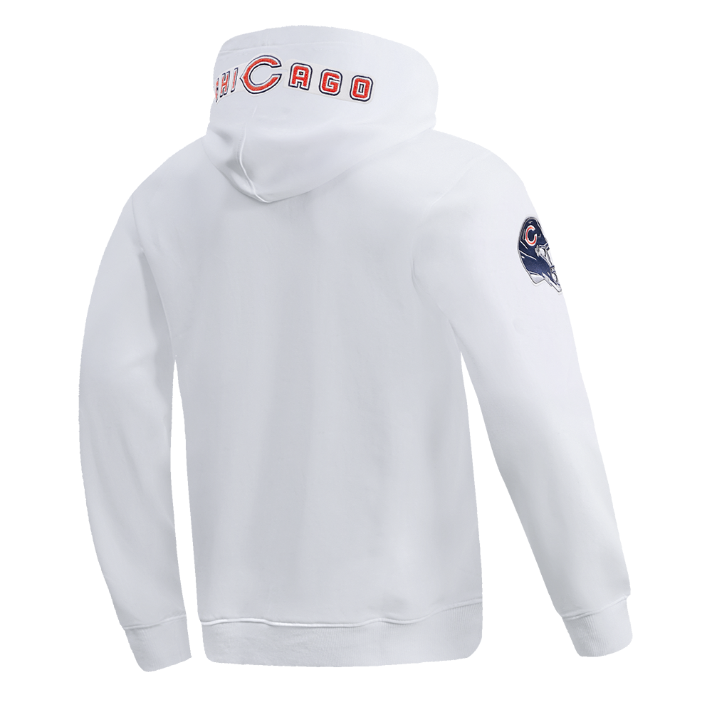 NFL CHICAGO BEARS CLASSIC CHENILLE MEN'S PULLOVER HOODIE (WHITE)