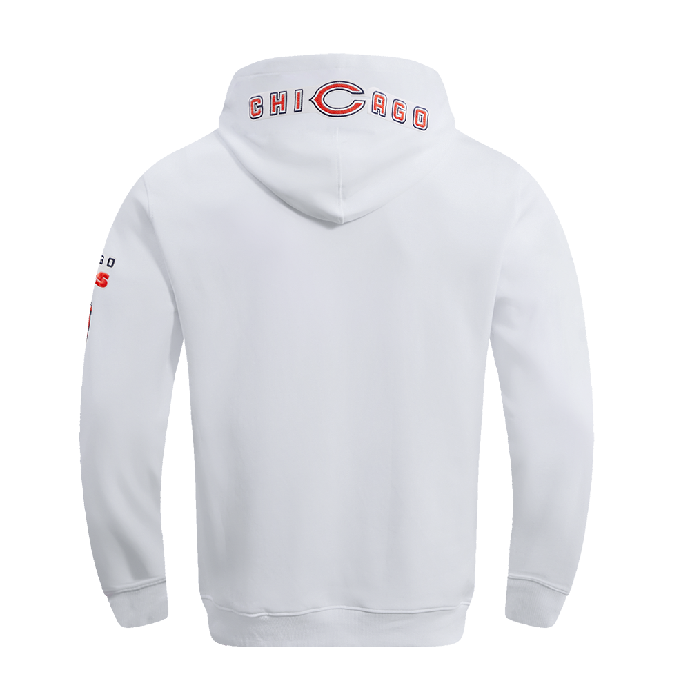 NFL CHICAGO BEARS CLASSIC CHENILLE MEN'S PULLOVER HOODIE (WHITE)