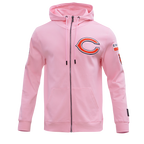 NFL CHICAGO BEARS CLASSIC CHENILLE MEN'S FULL ZIP HOODIE  (PINK)