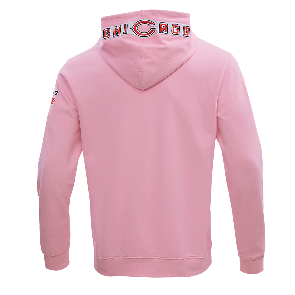 NFL CHICAGO BEARS CLASSIC CHENILLE MEN'S FULL ZIP HOODIE  (PINK)