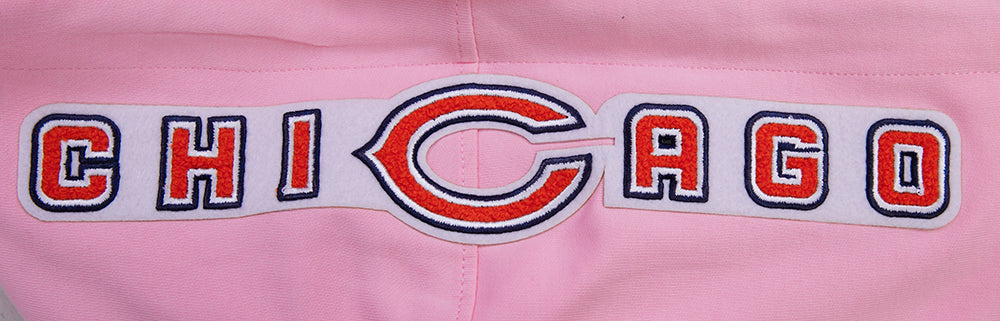 NFL CHICAGO BEARS CLASSIC CHENILLE MEN'S FULL ZIP HOODIE  (PINK)