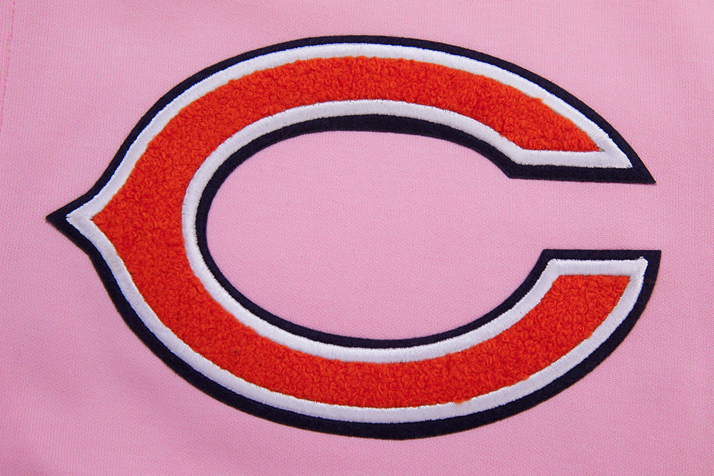 NFL CHICAGO BEARS CLASSIC CHENILLE MEN'S FULL ZIP HOODIE  (PINK)
