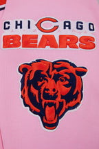 NFL CHICAGO BEARS CLASSIC CHENILLE MEN'S FULL ZIP HOODIE  (PINK)