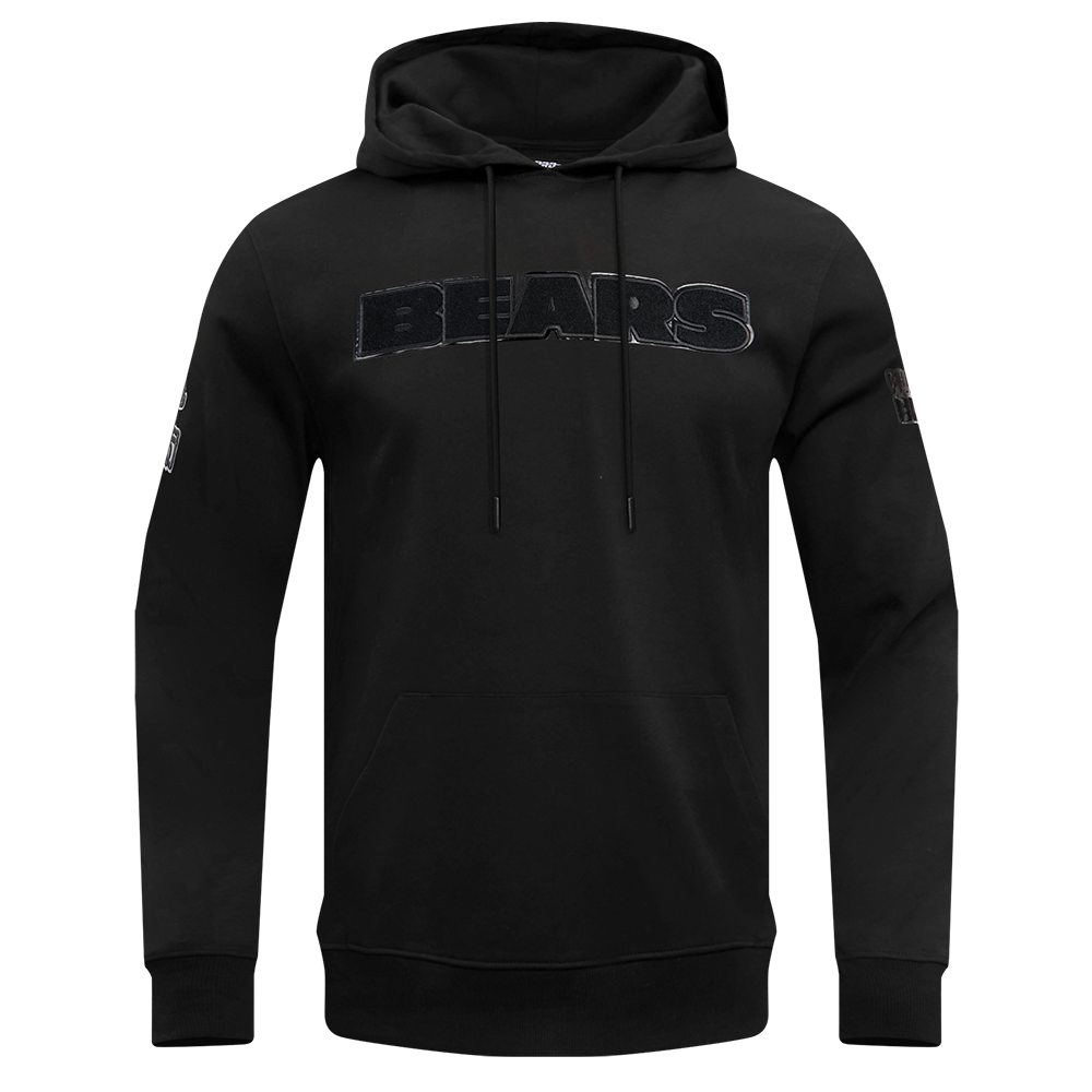 NFL CHICAGO BEARS TRIPLE BLACK MEN'S PULLOVER HOODIE (TRIPLE BLACK)