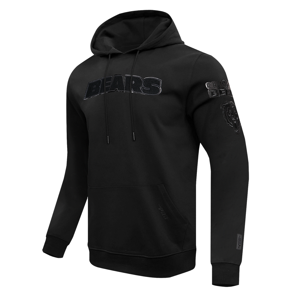 NFL CHICAGO BEARS TRIPLE BLACK MEN'S PULLOVER HOODIE (TRIPLE BLACK)