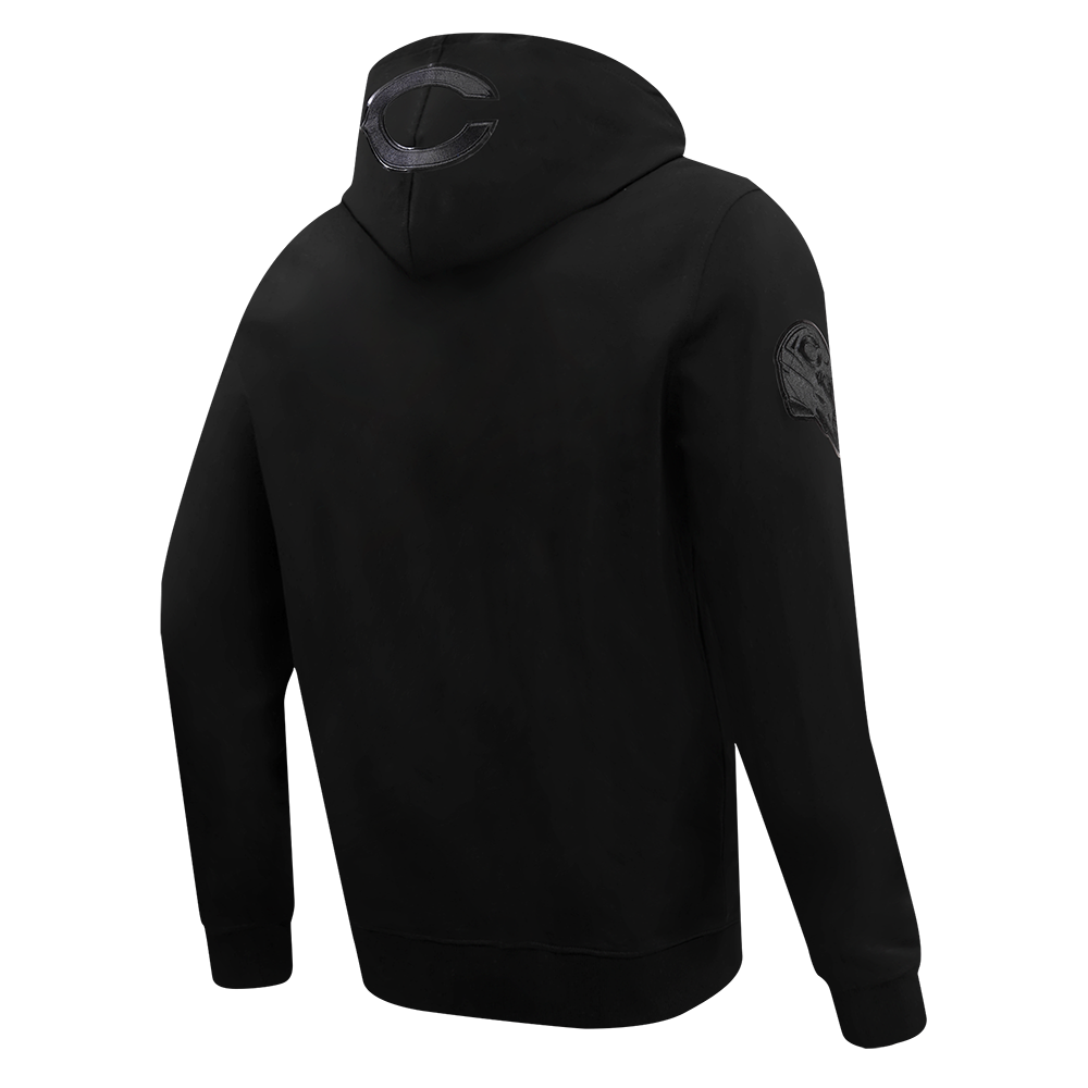 NFL CHICAGO BEARS TRIPLE BLACK MEN'S PULLOVER HOODIE (TRIPLE BLACK)