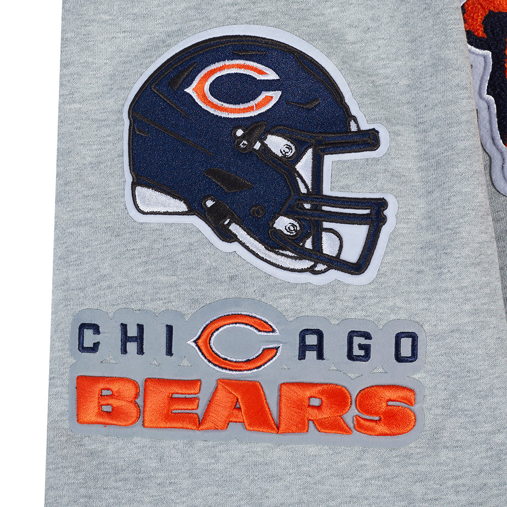 NFL CHICAGO BEARS OLD ENGLISH CHANDAIL À COL ROND EN MOLLETON POUR HOMME (GRIS CHINÉ)