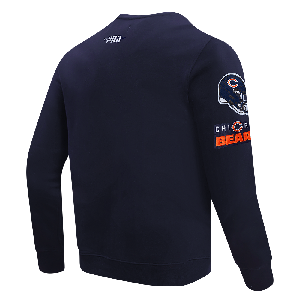 NFL CHICAGO BEARS OLD ENGLISH CHANDAIL À COL ROND EN MOLLETON POUR HOMME (MARINE MINUIT)