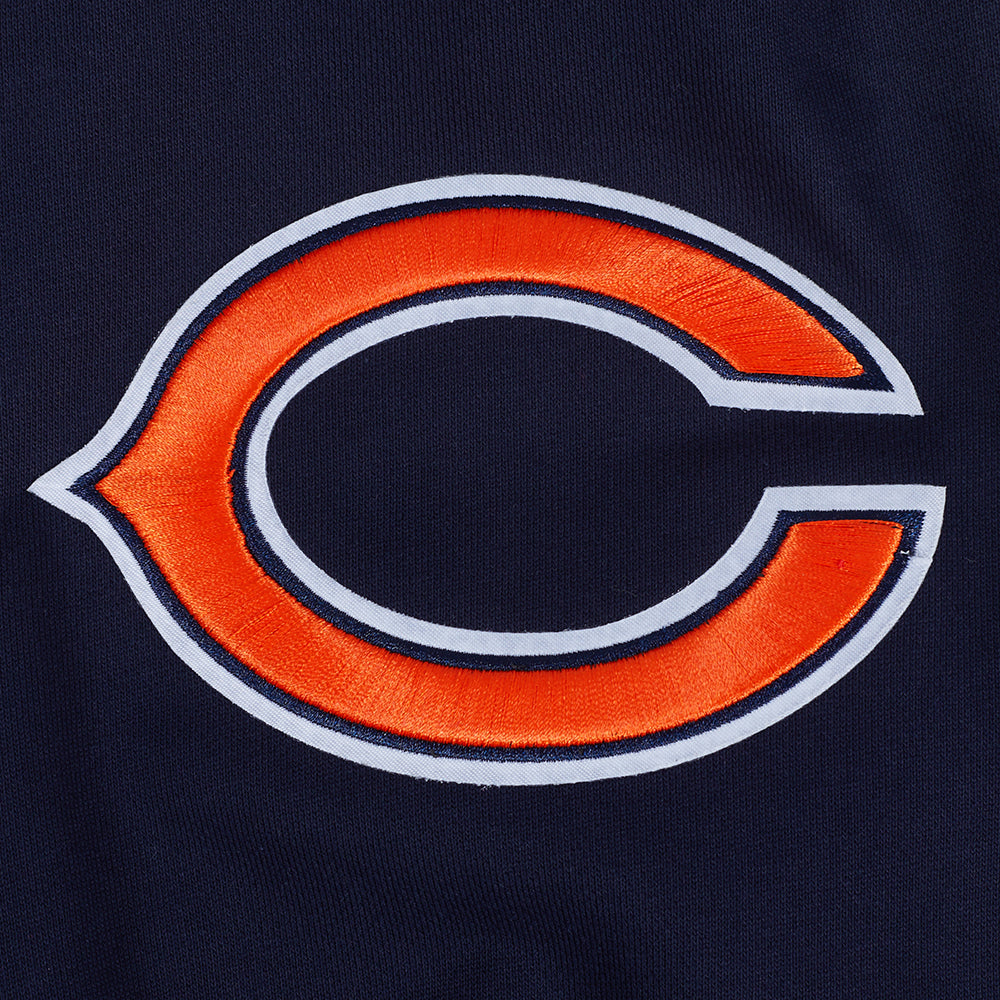 NFL CHICAGO BEARS OLD ENGLISH CHANDAIL À COL ROND EN MOLLETON POUR HOMME (MARINE MINUIT)