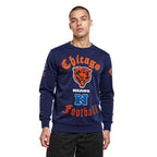 NFL CHICAGO BEARS OLD ENGLISH CHANDAIL À COL ROND EN MOLLETON POUR HOMME (MARINE MINUIT)