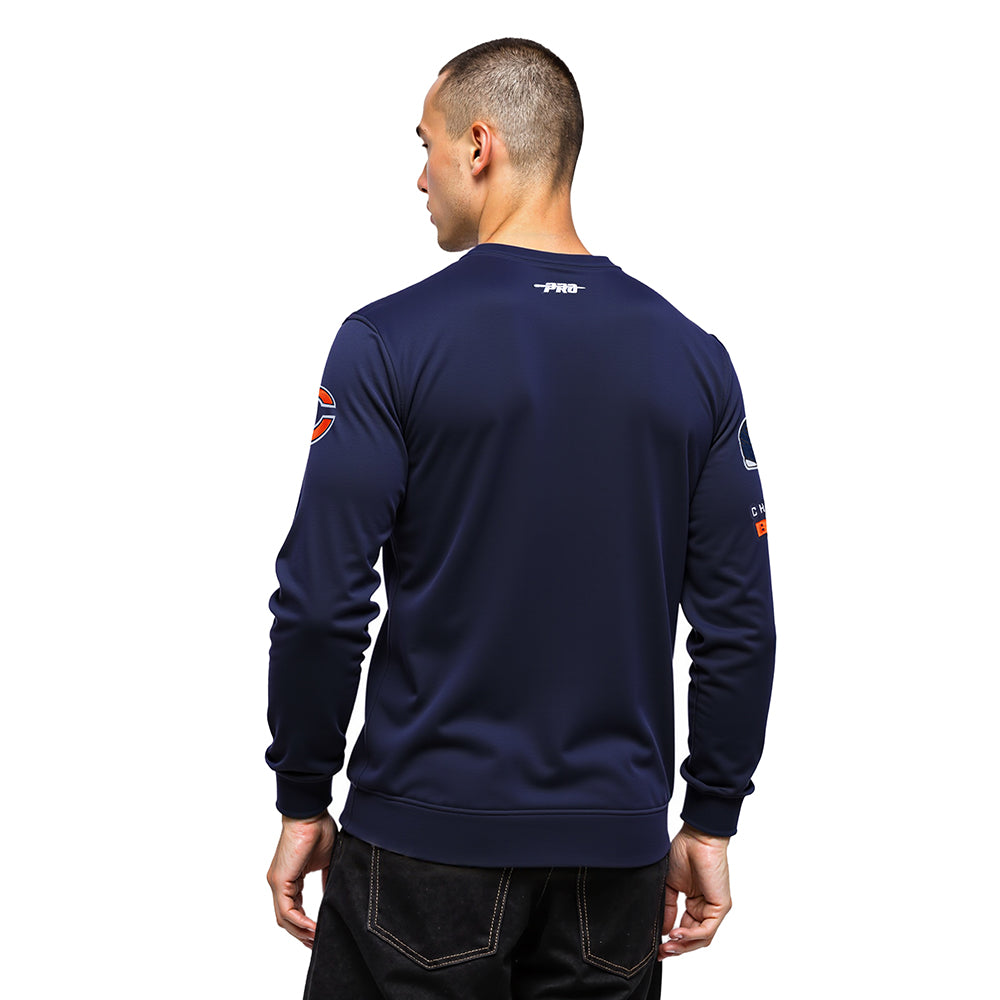 NFL CHICAGO BEARS OLD ENGLISH CHANDAIL À COL ROND EN MOLLETON POUR HOMME (MARINE MINUIT)