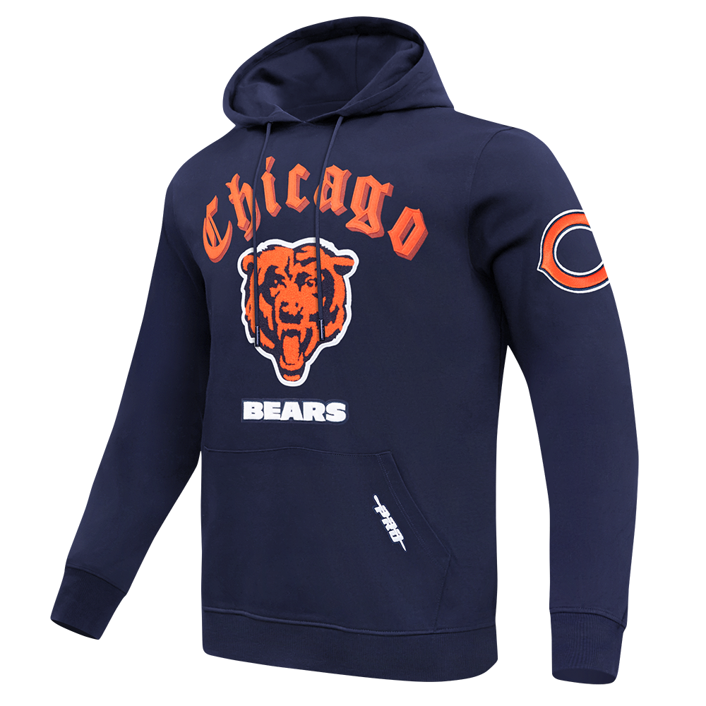NFL CHICAGO BEARS OLD ENGLISH CHANDAIL À CAPUCHON POUR HOMME (MARINE MINUIT)